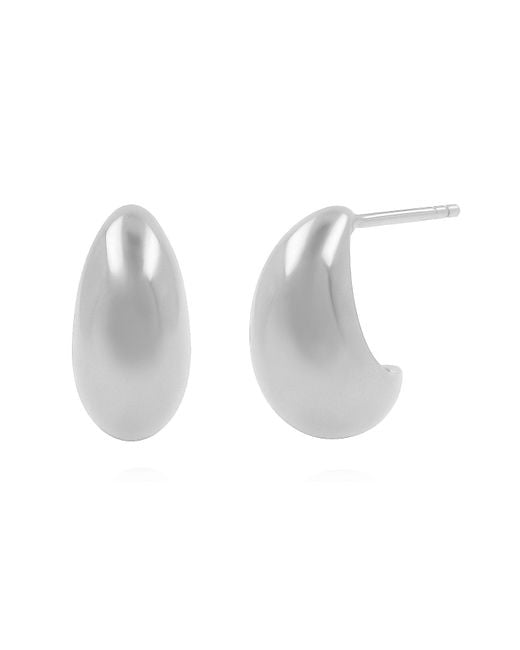 Cote Cache White Large Dome Droplet Earrings