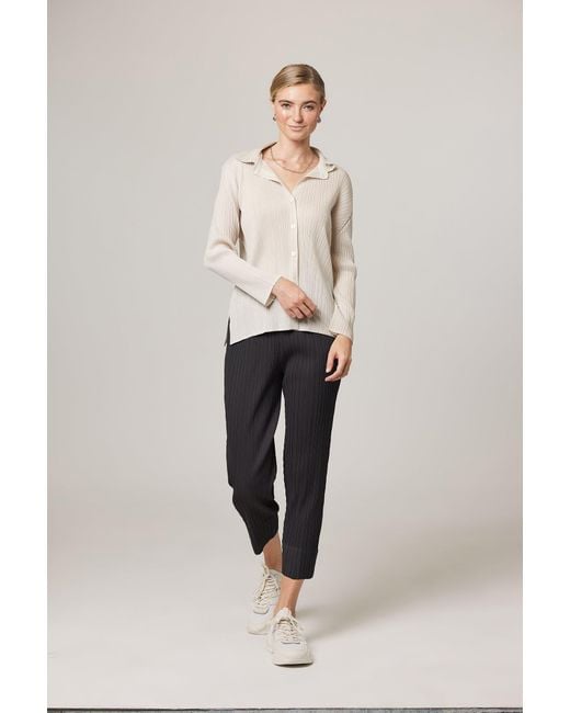 Wild Cosmos Black Natalia Plissé Satin Tapered Crop Pant