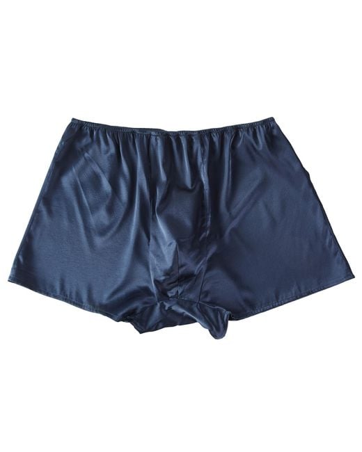 Soft Strokes Silk Blue Pure Mulberry Silk Trunks for men