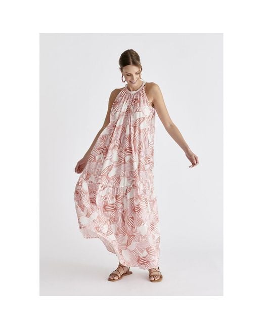 Paisie Pink Halterneck Maxi Dress
