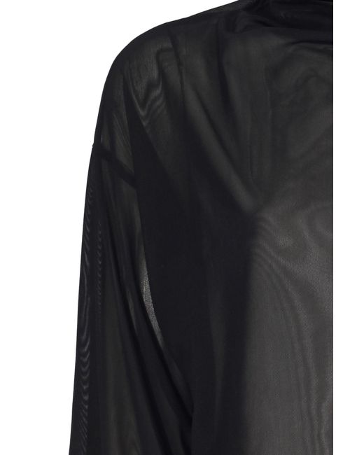 No'design Black Sheer Oversized Crop Top