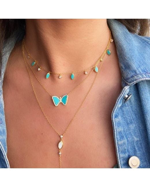 KAMARIA Blue Mini Butterfly Necklace