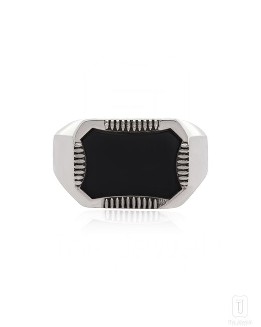 The Jewelz Black Pulse Onyx Signet Ring for men