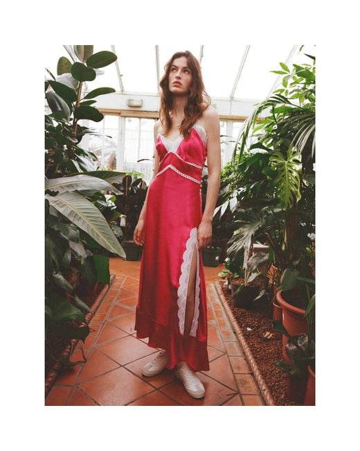 Lisa The Label Pink Le Jardin Ruby Rose Slip Dress
