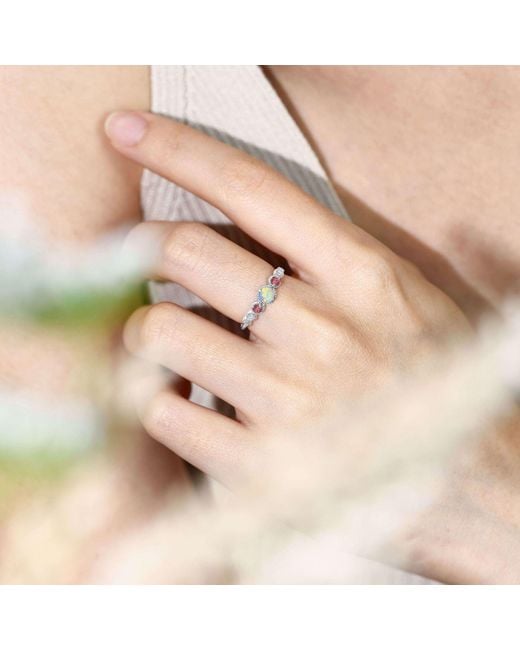 Azura Jewelry New York White Divinity Opal Tourmaline Ring Vermeil