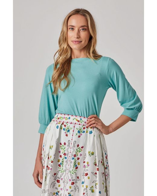 Marianna Déri Green Mint Boat Neckline Top