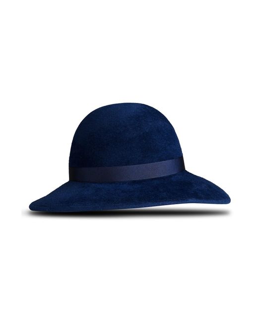 Ginta Blue Round Crown Hat With A Wide Brim