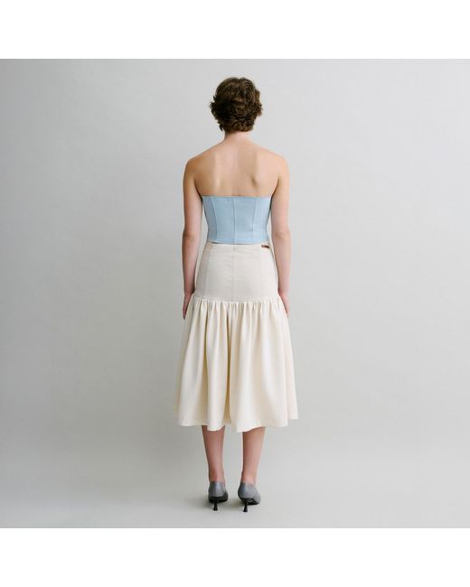 Luroq London Natural Neutrals Structured Flow Skirt