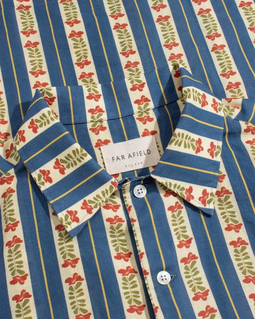 Far Afield Blue Busey Bay Stripe Shirt for men