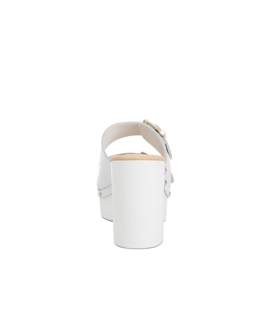 Rag & Co White Kenna Dual Buckle Strap Sandals