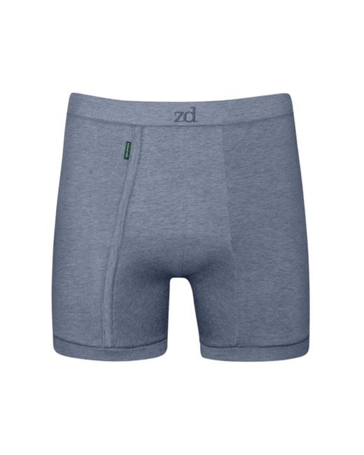 Zd - Zero Defects Blue Helios Fly Front Boxer Egyptian Cotton for men