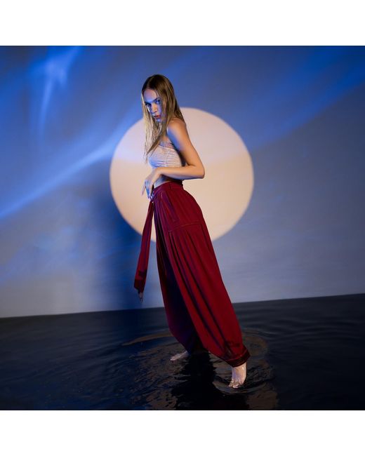 Zhenabia Red Boho Harem Pants