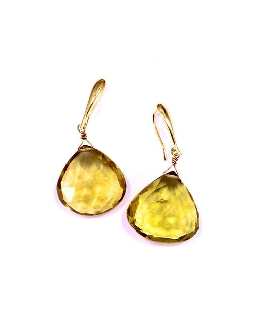 Mineralgems•Studio Yellow Citrine Quartz Drop Earrings