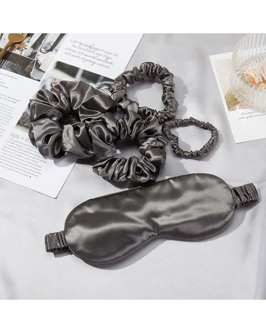 Soft Strokes Silk Metallic Pure Mulberry Silk Mini Scrunchie Set Of Five