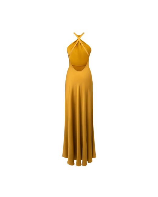 Lily Phellera Metallic Margot Silk Evening Gown