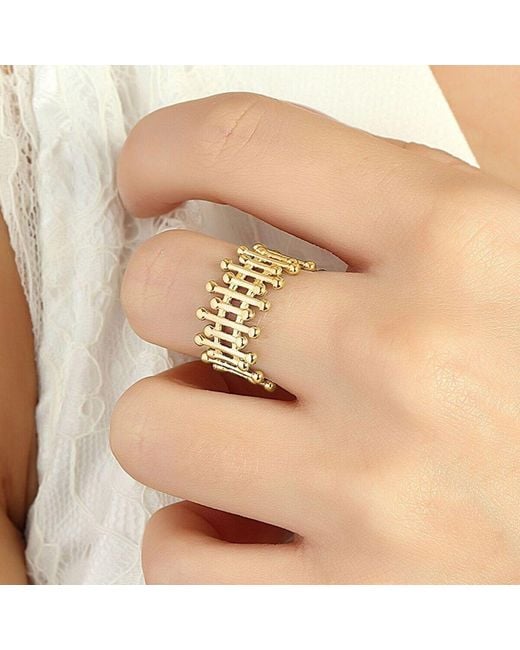 Spero London Metallic Multiple Bar Sterling Ring