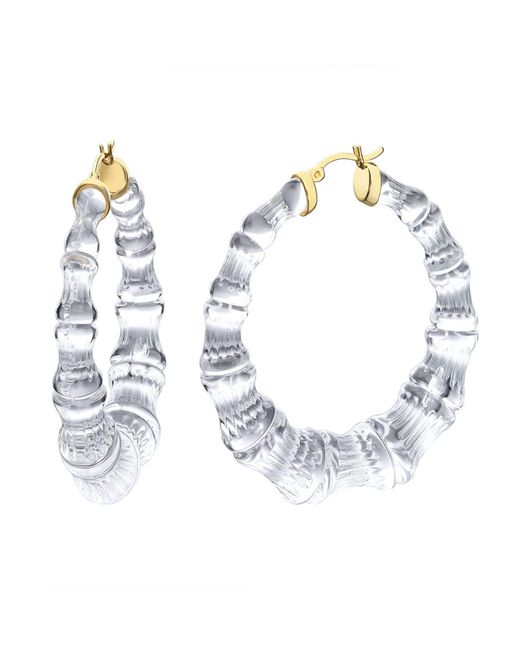 Gold & Honey Multicolor Bamboo Hoop Earrings