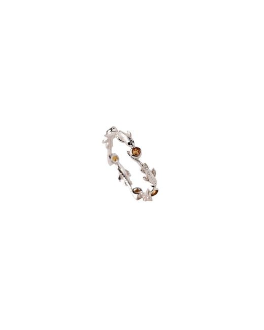 NASI SILVER White Eternity Neshama Fish Band- Citrine