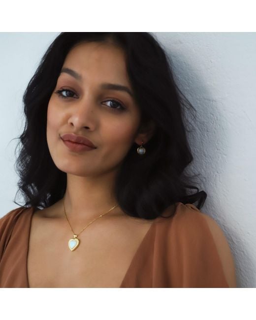 Luna Charles Metallic Cora Opal Heart Necklace