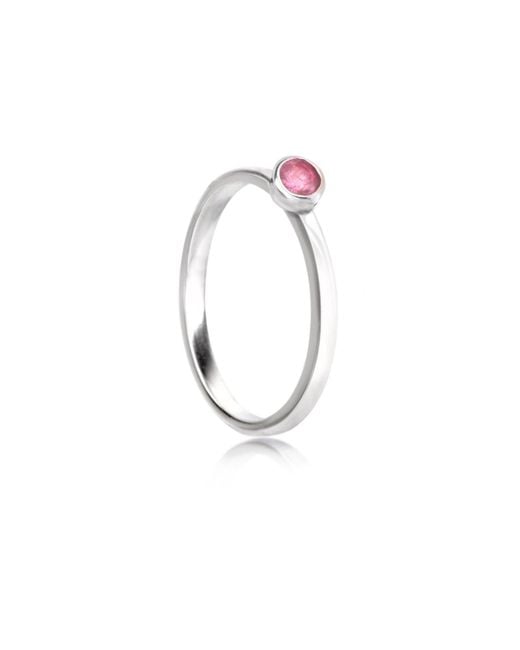 The Jewellery Store London Multicolor October Birthstone Stackable Ring With Tourmaline Gemstone