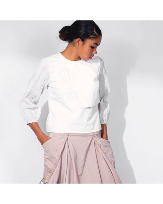 SNIDER White Neutrals Wildflower Top