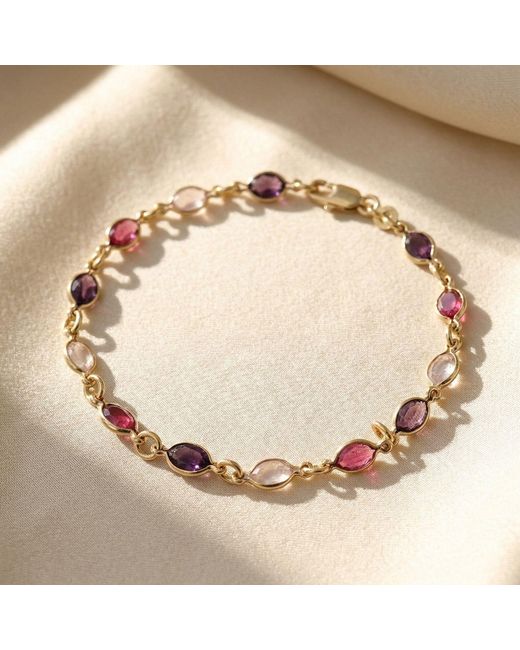Harfi Metallic Multi Gemstone Crystal Bracelet
