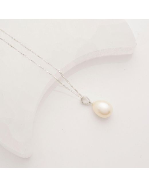 Nellou Jewellery Metallic Ellen Pearl Drop Necklace