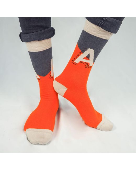 Peper Harow - Made in England Red Alphabet Socks – A for men