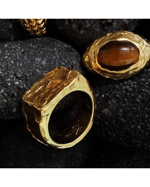 Krush Metallic Kaomi Molten Rectangular Signet Ring