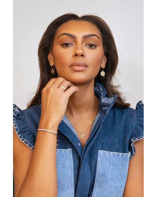 Claire Hill Designs Metallic Sapphire Coin Pendant Earrings