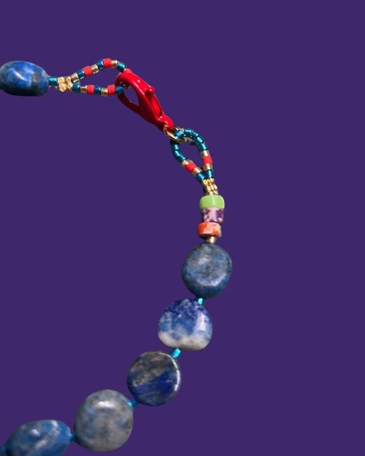 Desert Lobby Blue Horsey – Beaded Bracelet With Murano Glass Seahorse
