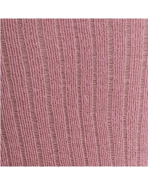 HIGH HEEL JUNGLE by KATHRYN EISMAN Pink Everything's Fine Semi-Sheer Rib Knee Socks