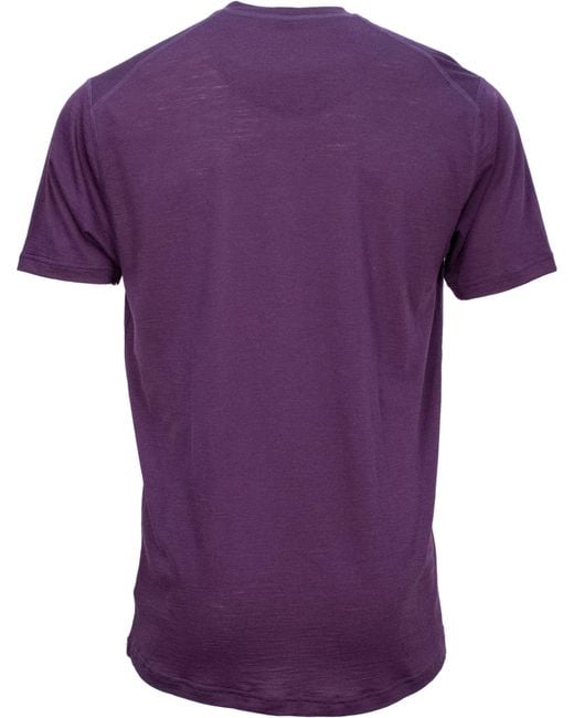 Lords of Harlech Purple Victor V-Neck Merino Shirt for men