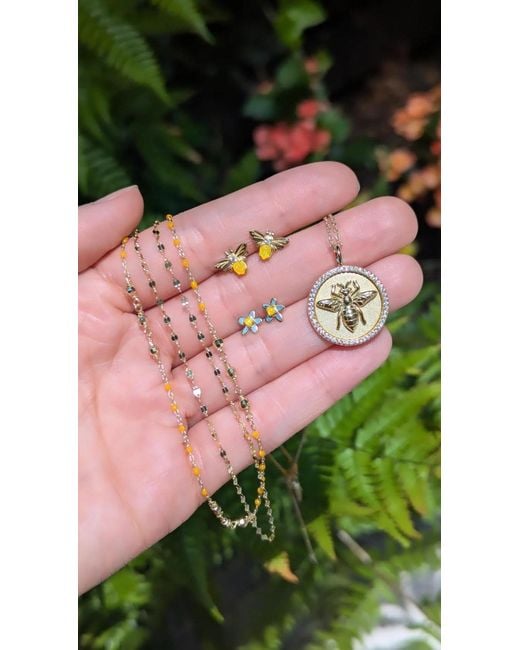 KAMARIA Metallic Queen Bee Medallion Necklace