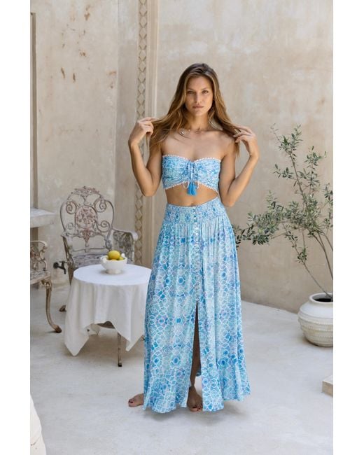 Sophia Alexia Blue Azure Mosaic Fiji Top