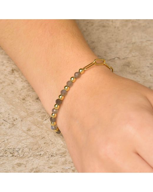 Nellou Jewellery Metallic Labradorite Gem Shine Bracelet Plated Sterling