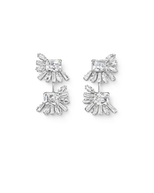 Maison De Gala Metallic Tone Crystal Drop Earrings