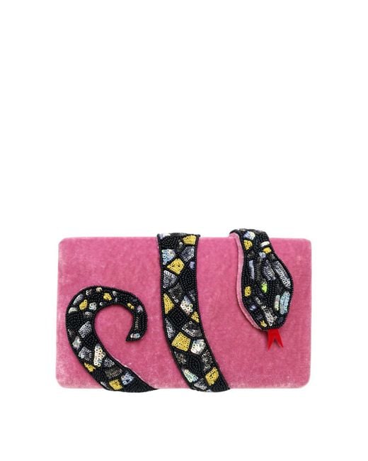 Simitri Pink Rouge Kaa Clutch
