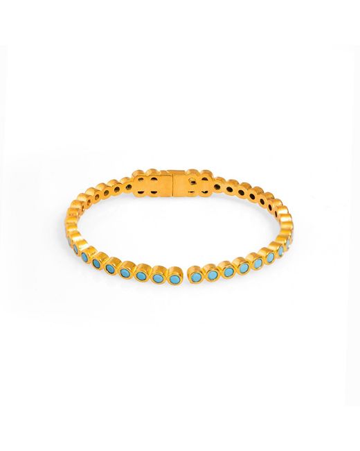 Ebru Jewelry Metallic Gemstone & Dainty Bangle Bracelet