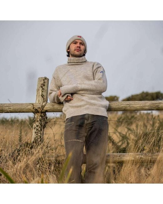Arthur Beale Gray Neutrals Oiled Wool Beerenberg Pullover for men