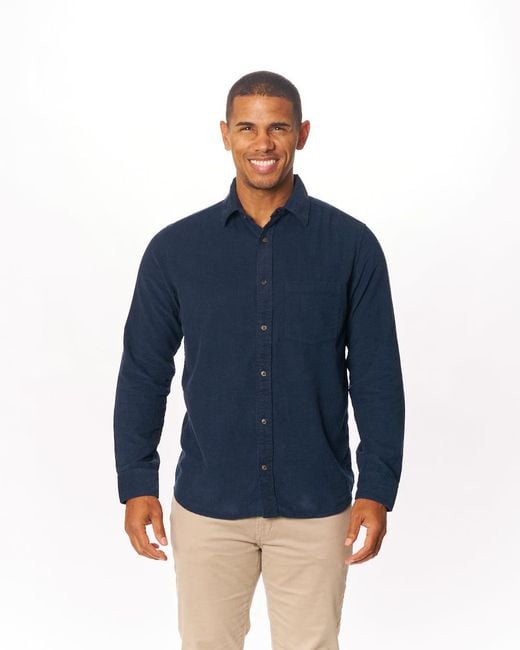 Vustra Blue Habor Coastal Corduroy Button-Down Shirt for men