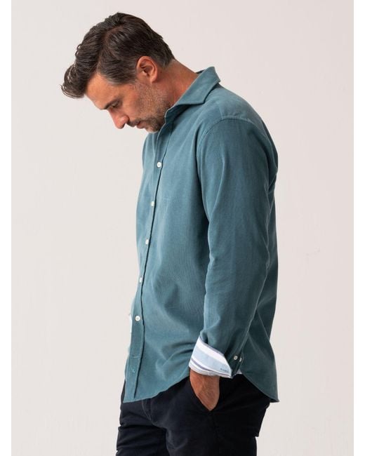 Koy Clothing Blue Petrol Cord Shirt for men
