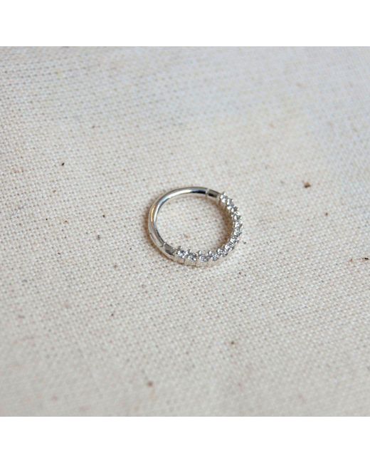 Zohreh Metallic Diamond Pavé Daith Hoop 9K