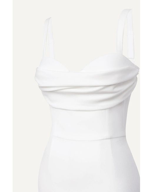 POST MERIDIEM White Milk Maxi Dress With Gathered Bodice