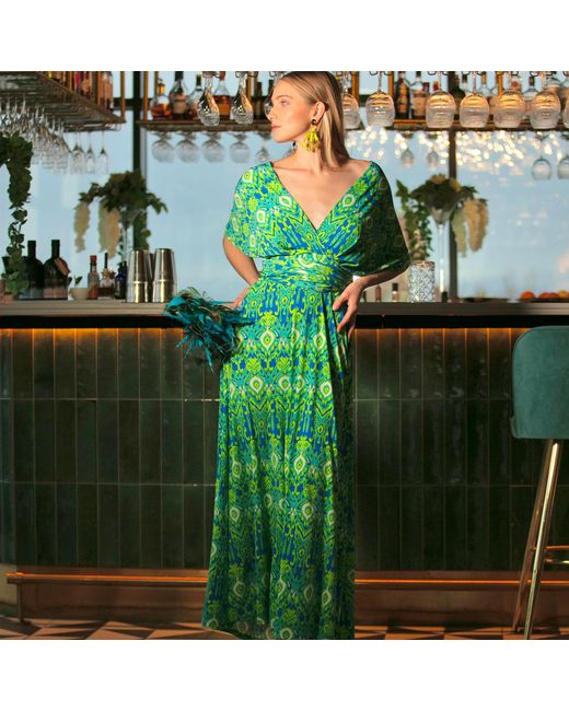 Beatrice von Tresckow Green Peacock Eye Lulu Multi Dress