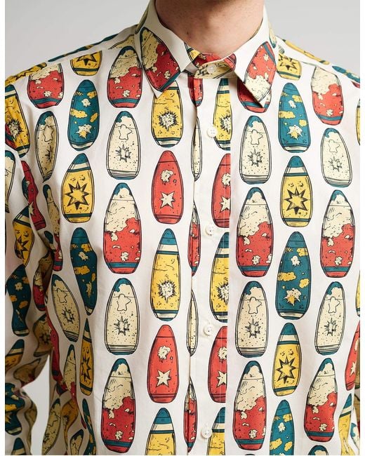 Gresham Blake Multicolor Beach Bombs Shirt for men