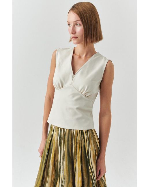 Exquise White Neutrals Baylor Sleeveless Knit Blouse