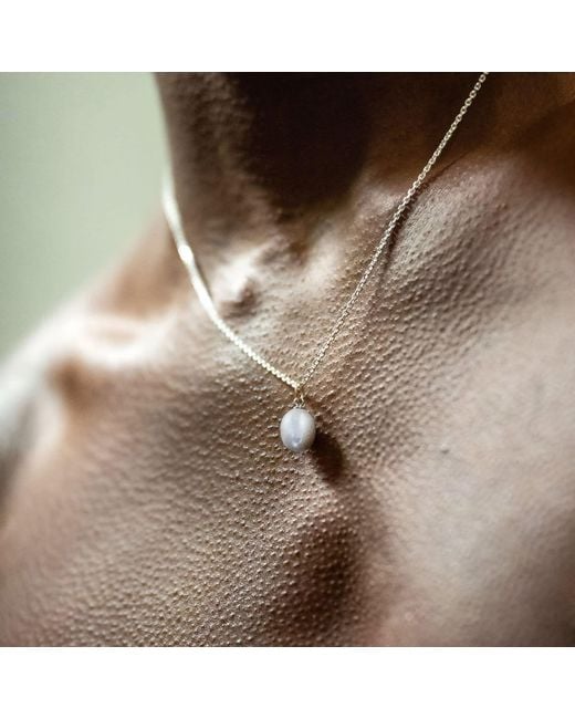 Cartography Metallic Pearl On Sterling Chain for men
