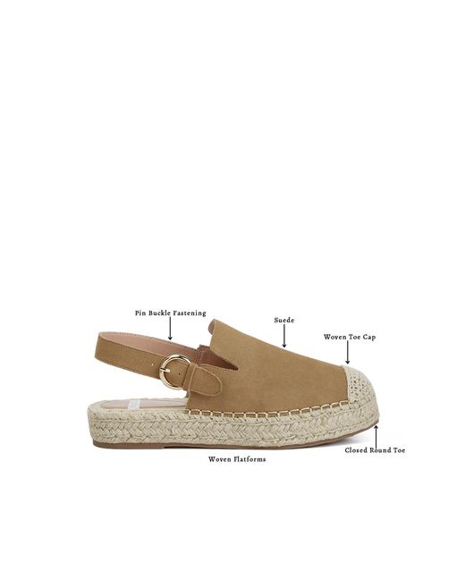Rag & Co Natural Affie Genuine Suede Slingback Strap Espadrilles