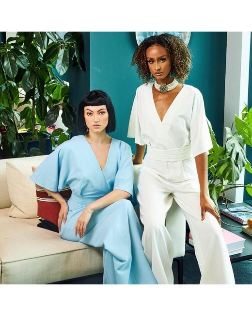 NALÈ White Ella Envelope V-Neck Jumpsuit